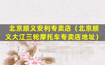 北京顺义安利专卖店（北京顺义大江三轮摩托车专卖店地址）