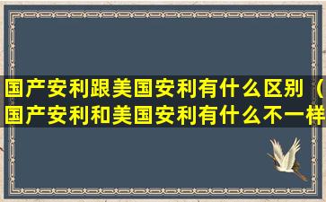 国产安利跟美国安利有什么区别（国产安利和美国安利有什么不一样）