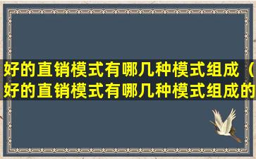 好的直销模式有哪几种模式组成（好的直销模式有哪几种模式组成的）