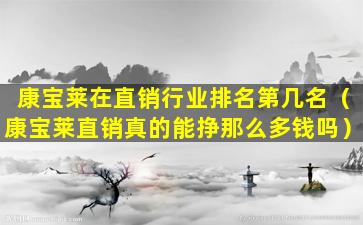 康宝莱在直销行业排名第几名（康宝莱直销真的能挣那么多钱吗）