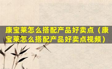 康宝莱怎么搭配产品好卖点（康宝莱怎么搭配产品好卖点视频）