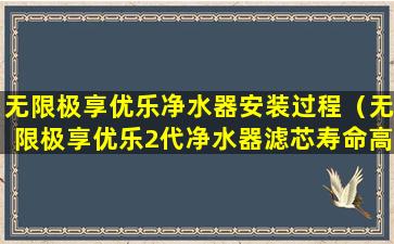 无限极享优乐净水器安装过程（无限极享优乐2代净水器滤芯寿命高达多少升净水量）