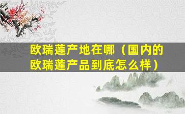 欧瑞莲产地在哪（国内的欧瑞莲产品到底怎么样）
