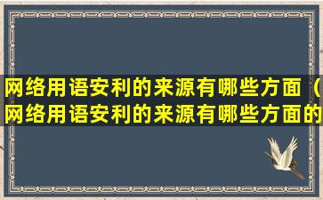 网络用语安利的来源有哪些方面（网络用语安利的来源有哪些方面的问题）