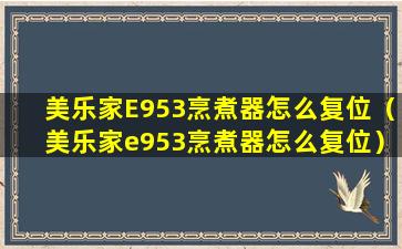 美乐家E953烹煮器怎么复位（美乐家e953烹煮器怎么复位）