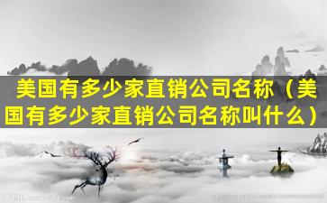 美国有多少家直销公司名称（美国有多少家直销公司名称叫什么）
