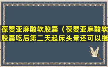 葆婴亚麻酸软胶囊（葆婴亚麻酸软胶囊吃后第二天起床头晕还可以继续吃吗）